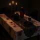 Pack de 2 Grands Chemins de Table Halloween Tissu Polyester Noir Motif Toile d'Araignée 183 x 45 cm Décoration