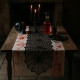 Pack de 2 Grands Chemins de Table Halloween Tissu Polyester Noir Motif Toile d'Araignée 183 x 45 cm Décoration