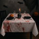 Grande Nappe Halloween Blanche Sanglante Motif Eclaboussures Rouges 245 x 75 cm Décoration