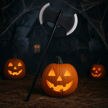 Grande Hache Double en Plastique Réglable 107 cm Accessoire Déguisement Halloween Costume