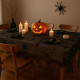 Pack de 2 Grands Chemins de Table Halloween Tissu Polyester Noir Motif Toile d'Araignée 183 x 45 cm Décoration