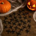 Lot de 100 Petites Araignées Noires 4cm en Plastique Décoration Halloween