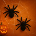 Lot de 2 Grandes Araignées Velours 10 cm – Décoration Halloween Réaliste