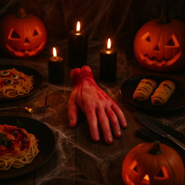 Fausse Main Coupée Ensanglantée en Plastique Réaliste 20cm Décoration Halloween