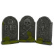 Lot de 3 Pierres Tombales RIP en Polystyrène 35 cm Modèle Aléatoire Décoration Halloween