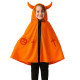 Déguisement Cape à Cornes Enfant Orange et Noire Taille Unique 3 à 6 Ans Costume Halloween