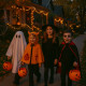 Déguisement Cape à Cornes Enfant Orange et Noire Taille Unique 3 à 6 Ans Costume Halloween