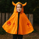 Déguisement Cape à Cornes Enfant Orange et Noire Taille Unique 3 à 6 Ans Costume Halloween