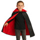 Déguisement Cape Enfant Noire et Rouge Doublée Taille Unique 3 à 6 Ans Costume Halloween