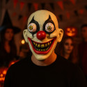 Masque Clown aux Yeux Exorbités Effrayant 25 cm pour Adulte Déguisement Halloween