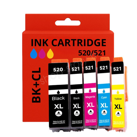Pack Cartouches Compatibles Canon PGI-520 / CLI-521 – Pour Imprimantes PIXMA iP & MP Series