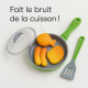Jouet Air Fryer Sonore et Lumineux, 4 Boutons de Cuisson, Aliments qui Changent de Couleur, À Piles, Dès 3 Ans