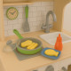 Jouet Air Fryer Sonore et Lumineux, 4 Boutons de Cuisson, Aliments qui Changent de Couleur, À Piles, Dès 3 Ans