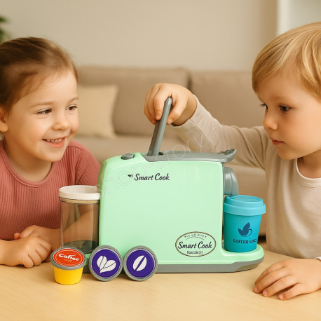 Jouet Air Fryer Sonore et Lumineux, 4 Boutons de Cuisson, Aliments qui Changent de Couleur, À Piles, Dès 3 Ans