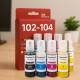 Pack de 4 Cartouches Compatibles EPSON 102-104 pour Imprimantes EcoTank ET L800 à EcoTank ET L14000 & ET2500 à ET 18100, 4x70ml Pack de 4 Cartouches Compatibles EPSON 102-104 pour Imprimantes EcoTank ET L800 à EcoTank ET L14000 & ET2500 à ET 18100, 4x70ml