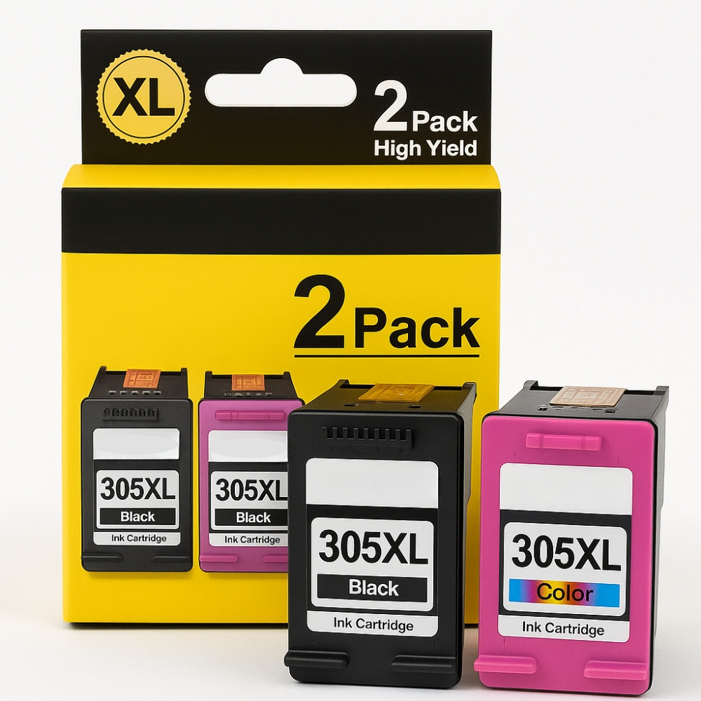 Pack Cartouches Compatibles HP 305XL Deskjet 1210 à 4223e/Deskjet Plus 4110 à 4210e/Envy 6010 à 6065e & Envy Pro 6420 à 6475e