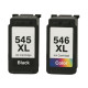 Cartouches Compatibles CANON PG-545 CL-546 Pixma IP 2800 à 2850/MG 2400 à 3053/MX 490, 494, 495/TR 4500 à 4651/TS 205 à 3452