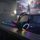 Casque Gaming PC LED Filaire avec Micro et Arceau Flexibles, Ecouteurs 40mm en Similicuir, Contrôle Volume et Lumières