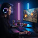 Casque Gaming PC LED Filaire avec Micro et Arceau Flexibles, Ecouteurs 40mm en Similicuir, Contrôle Volume et Lumières
