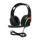 Casque Gaming PC LED Filaire avec Micro et Arceau Flexibles, Ecouteurs 40mm en Similicuir, Contrôle Volume et Lumières