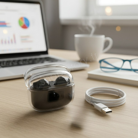 Mini Écouteurs Intra-Auriculaires Stéréo Sans Fil Bluetooth avec Contrôle Tactile et Micro Intégré iOS et Android