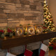 Pack 4 Photophores Carrés en Bois – Décorations de Table Noël, Ambiance Chaleureuse, Motifs Aléatoires
