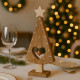 Pack de 4 Bougeoirs en Bois Noël 10cm – Décorations de Table Festives, Formes Aléatoires, Centre de Table Naturel
