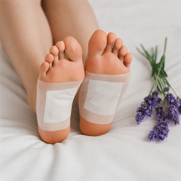 Lot de 10 Patchs Plantaires Détox à la Lavande et Bambou – Patchs Bien-Être à Appliquer la Nuit, Usage Sous les Pieds