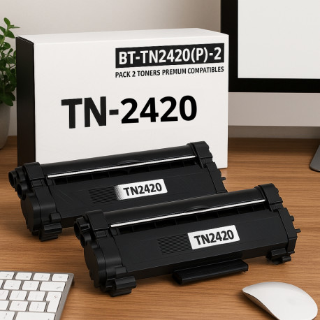 Cartouches de Toners Compatibles BROTHER TN2420 Imprimantes DCP L2510D à L2550DN & HL L2310D à HL2395DW & MFC L2710DW à L2750DW