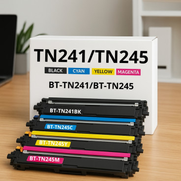 Cartouches de Toners Compatibles BROTHER TN241-TN245 Imprimantes DCP 9015CDW à 9022CDW/HL 3140CW à 3172CDW/MFC 9140CDN à 9342CDW