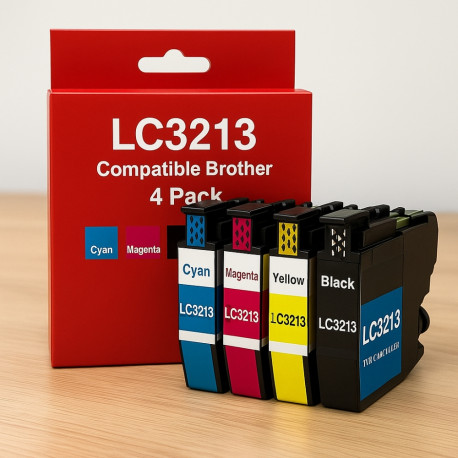 Pack de Cartouches Compatibles BROTHER LC3213/LC3211 pour Imprimantes DCP & MFC (modèles J497DW à J895DW)