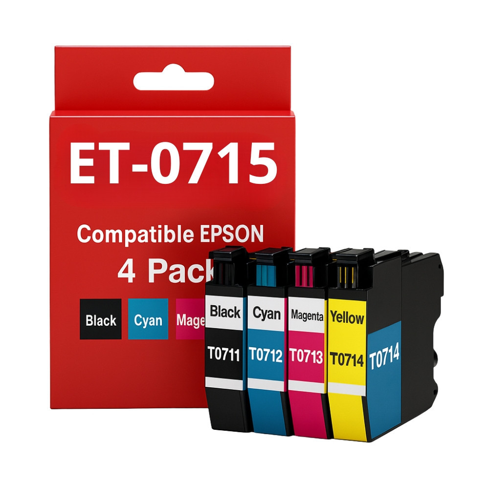 Pack de Cartouches Compatibles EPSON T0711-T0712-T0713-T0714 Imprimantes Stylus 78, 91, 92, Stylux DX, Stylux Office, Stylux SX
