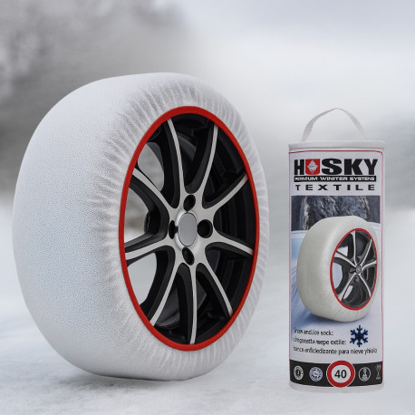 Paire de Chaussettes à Neige HUSKY Pneus Taille M – Adhérence Neige et Verglas, Compatibles ABS, Lavables à 30º
