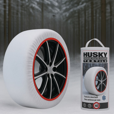 Paire de Chaussettes à Neige HUSKY Pneus Taille XL – Adhérence Neige et Verglas, Compatibles ABS, Lavables à 30º