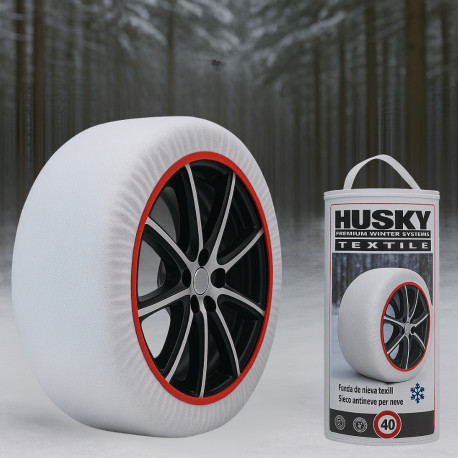 Paire de Chaussettes à Neige HUSKY Pneus Taille XL – Adhérence Neige et Verglas, Compatibles ABS, Lavables à 30º