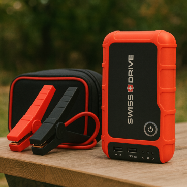 Booster de D&eacute;marrage Lithium SWISS DRIVE 18000mAh &ndash; 12V, 800A, Moteurs Essence 7L et Diesel 3.5L, Powerbank USB, Ports 12V & 19V