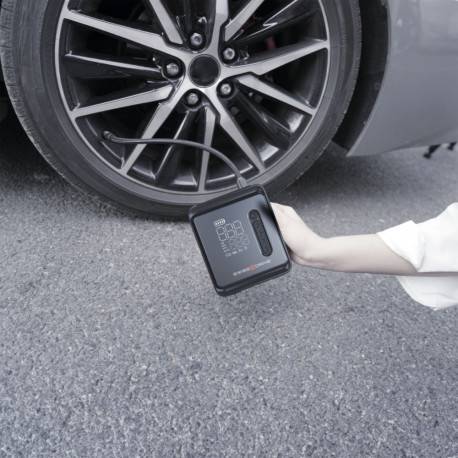 Mini Compresseur Portable Swiss Drive 150 PSI – Recharge USB, Arrêt Auto & Écran Digital. Adaptateur inclus.