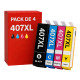 Pack de Cartouches Compatibles EPSON 407 XL pour Imprimantes WorkForce 4745, 4745DTWF, Pro WF-4745, Pro WF-4745DTWF