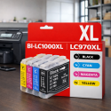 Pack de Cartouches Compatibles BROTHER LC-1000XL/LC-970XL Imprimantes DCP 130C à 770CW/FAX 1355 à 2580C/MFC 230C à 885CW