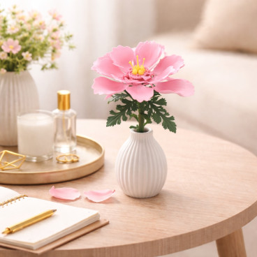 Pivoine Décorative à Construire en Briques – Fleur DIY 74 Pièces, Décoration Intérieure Originale à Exposer