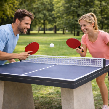 Set Ping Pong 2 Raquettes et 2 Balles avec Housse de Transport