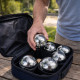 Jeu de Pétanque en Métal – 6 Boules avec Housse de Transport, Cochonnet et Cordon de Mesure – Loisirs Extérieur