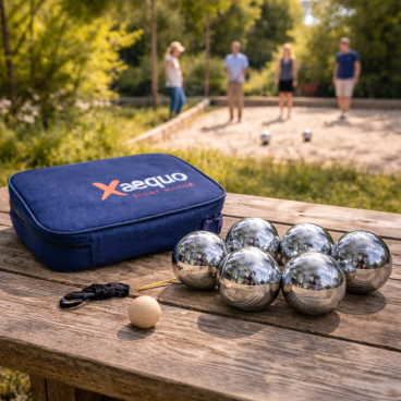 Jeu de Pétanque en Métal – 6 Boules avec Housse de Transport, Cochonnet et Cordon de Mesure – Loisirs Extérieur