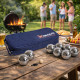 Jeu de Pétanque en Métal – 8 Boules avec Housse de Transport, Cochonnet et Cordon de Mesure – Loisirs Extérieur