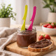 Set de 2 Spatules à Tartiner Colorées 19 cm – Étaler et Tartiner Facilement, Encoche Pose sur Pot, Couleurs Aléatoires