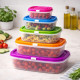 Set de 5 Boîtes Alimentaires Gigognes Emboîtables Colorées – 4L à 0,27L – Gain de Place, Rangement Cuisine Pratique