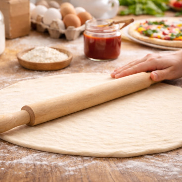 Rouleau à Pâtisserie en Bois 38cm – Cuisine, Pâte à Pain, Pâte à Pizza et Pâtisseries Maison