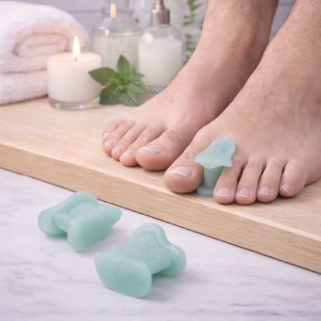 Paire d’Osselets Séparateurs d’Orteils MENTHOGEL – SEBS Souple, Confort Longue Durée, Maintien Stable, Odeur Menthe Fraîche