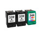 Pack de Cartouches Compatibles HP 339 344 pour Imprimantes Deskjet 5740 à 9868 & OfficeJet 6300 à 7413 & PhotoSmart 2570 à D5155