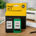 Pack de Cartouches Compatibles HP 339 344 pour Imprimantes Deskjet 5740 à 9868 & OfficeJet 6300 à 7413 & PhotoSmart 2570 à D5155